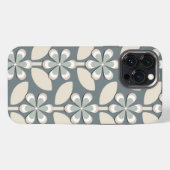 Etui iPhone 13 Pro Max Fleurs Rétro Vert Sauge (Verso Horizontal)