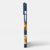 Etui iPhone 13 Pro Max Floral bleu et or iPhone 13 Coque (Côté gauche)