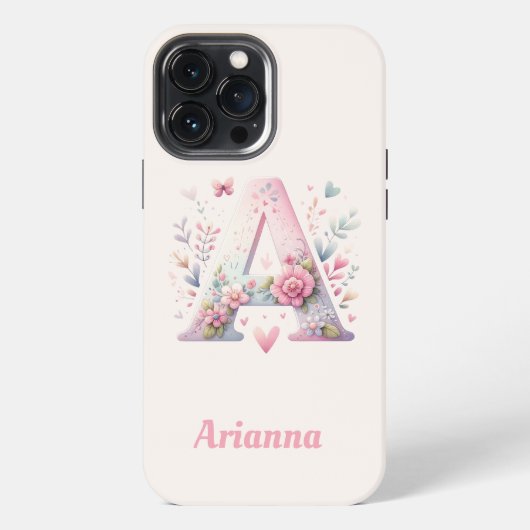 Etui iPhone 13 Pro Max Floral Monogram iPhone 13 Pro Max Coque (Verso)