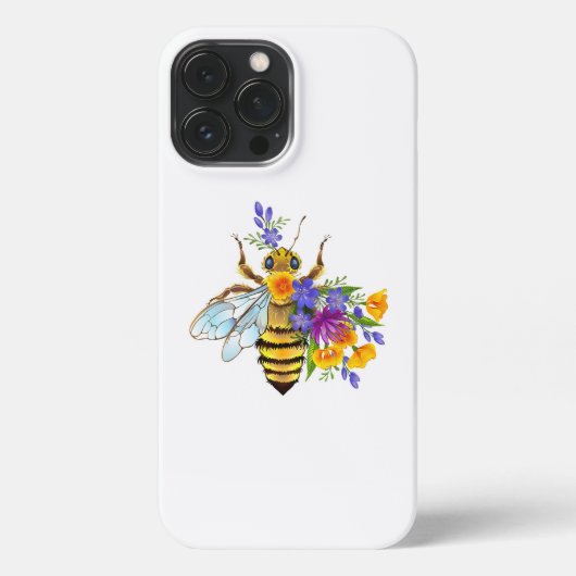 Etui iPhone 13 Pro Max Flower bee with wild plants (Verso)