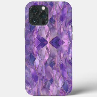 Etui iPhone 13 Pro Max Flux d'Améthyste Élégant Abstrait pourpre