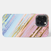 Etui iPhone 13 Pro Max Fond rose texturé (Verso Horizontal)