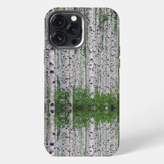 Etui iPhone 13 Pro Max Forêt de bouleaux nature (Verso)