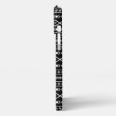 Etui iPhone 13 Pro Max Formes Aztec Motif gris noir (Côté gauche)