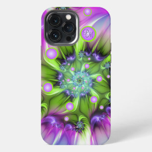 Etui iPhone 13 Pro Max Formes rondes spirales colorées Formes fractales I