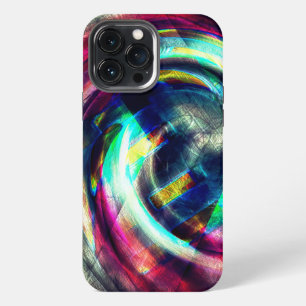 Etui iPhone 13 Pro Max Forte spirale rouge à bleu sur forme grise rugueus