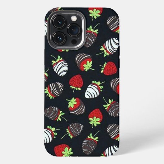 Etui iPhone 13 Pro Max Fraises trempées au chocolat (Verso)