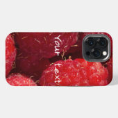 Etui iPhone 13 Pro Max Framboises rouges (Verso Horizontal)