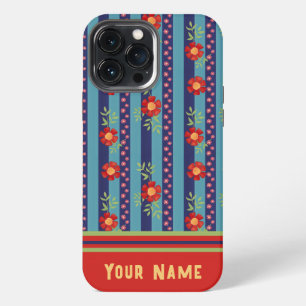 Etui iPhone 13 Pro Max Fun Blue Stripe Flowity Motif Inspirivity