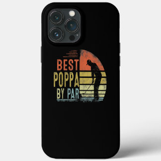 Etui iPhone 13 Pro Max Funny Best Poppa By Par Fête des pères Golf Cadeau