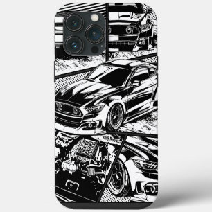 ETUI iPhone 13 PRO MAX FURIE MUSCULAIRE NOIRE ET BLANCHE