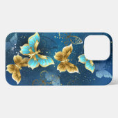 Etui iPhone 13 Pro Max Golden butterflies (Verso Horizontal)
