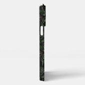 Etui iPhone 13 Pro Max Grand motif fleuri vert nom personnalisé (Côté droit)