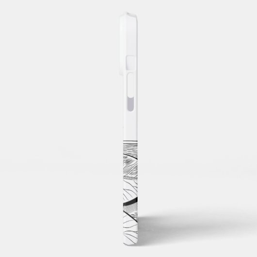 Etui iPhone 13 Pro Max Graphique noir de nénuphars (Côté gauche)