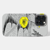 Etui iPhone 13 Pro Max Gravure de nénuphars (Verso Horizontal)