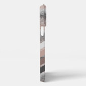 Etui iPhone 13 Pro Max Gris Foncé Personnalisé Beige Brown Rayures rétro (Côté droit)