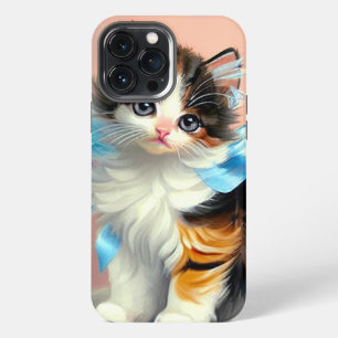 Etui iPhone 13 Pro Max Illustration vintage Calico Kitten