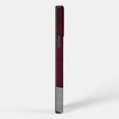 Etui iPhone 13 Pro Max Impression Cuir Rouge et Acier Brossé (Côté droit)