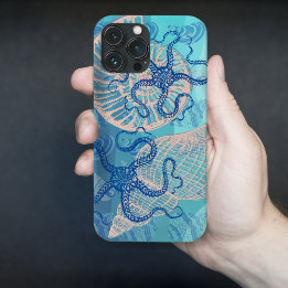 Etui iPhone 13 Pro Max Impression de la mer bleue profonde Abstraite