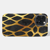 Etui iPhone 13 Pro Max Impression léopard doré (Verso Horizontal)