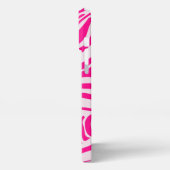 Etui iPhone 13 Pro Max Impression zèbre rose (Côté gauche)