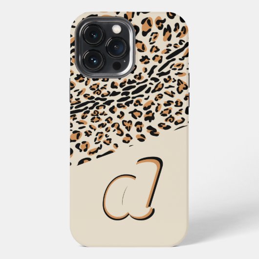 Etui iPhone 13 Pro Max Imprimé léopard gras Pop Initial Naturel (Verso)