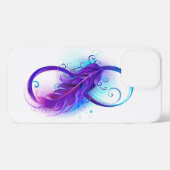 Etui iPhone 13 Pro Max Infinity with purple feather (Verso Horizontal)