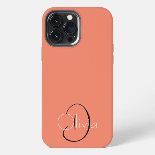 Etui iPhone 13 Pro Max Initiales personnalisées simples (Verso)