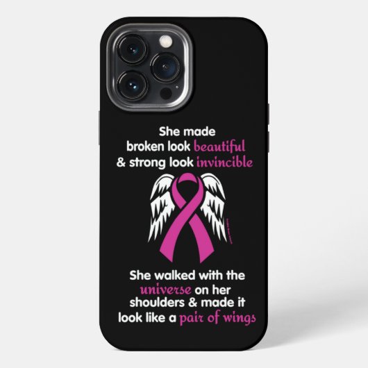 Etui iPhone 13 Pro Max Invincible/Son...Cancer du sein (Verso)