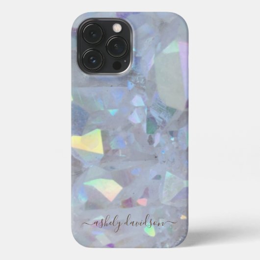 Etui iPhone 13 Pro Max Iridescente Angel Aura Quartz coque iphone (Verso)