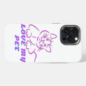 ETUI iPhone 13 PRO MAX J'AIME MON PETIT CHAT ROSE (Verso Horizontal)