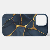 Etui iPhone 13 Pro Max Japonais Kintsugi bleu foncé (Verso Horizontal)