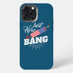Etui iPhone 13 Pro Max Je suis juste ici pour claquer le drapeau américai