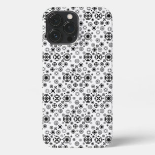 Etui iPhone 13 Pro Max Joli motif décoratif arabesque noir et blanc