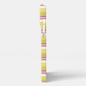 Etui iPhone 13 Pro Max Jolies rayures blanches jaunes (Côté gauche)
