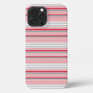 Etui iPhone 13 Pro Max Jolies rayures grises rouges