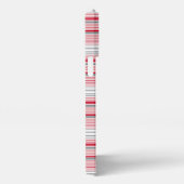 Etui iPhone 13 Pro Max Jolies rayures grises rouges (Côté droit)