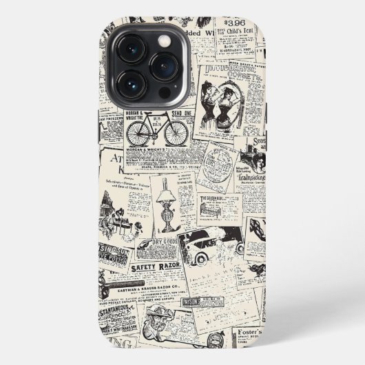 Etui iPhone 13 Pro Max Journal ancien (Verso)
