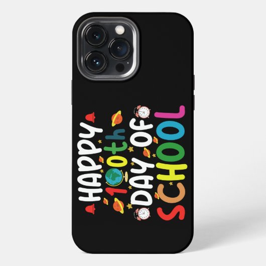 Etui iPhone 13 Pro Max Joyeux 100e jour d'école enseignant élève (Verso)