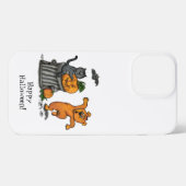 Etui iPhone 13 Pro Max Joyeux Halloween ! Chien et araignée de chauve-sou (Verso Horizontal)