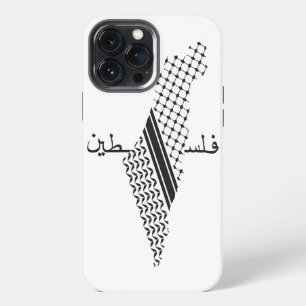 Etui iPhone 13 Pro Max Keffiyeh motif Palestine carte