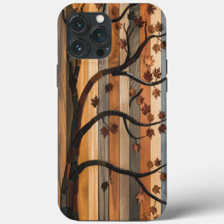 Etui iPhone 13 Pro Max L’art de la nature : Arbre en bois Mosaïque Téléph