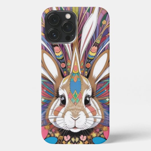 Etui iPhone 13 Pro Max Lapin psychédélique (Verso)