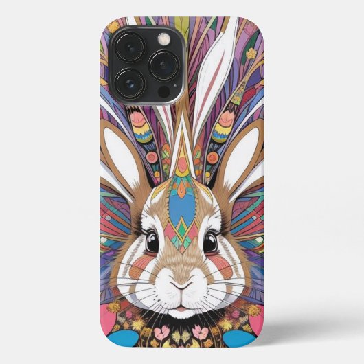 Etui iPhone 13 Pro Max Lapin psychédélique