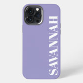 Etui iPhone 13 Pro Max Lavender nom personnalisé simple (Verso)