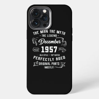 Etui iPhone 13 Pro Max Légende du mythe masculin Décembre 1957 65e annive