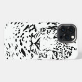 Etui iPhone 13 Pro Max Léopard noir et blanc (Verso Horizontal)
