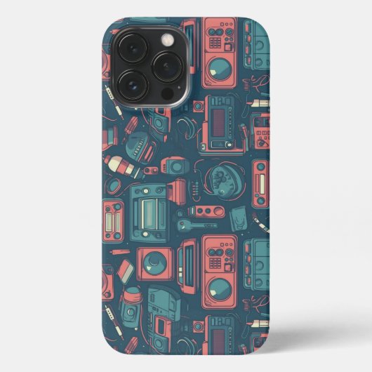 Etui iPhone 13 Pro Max L'explosion du passé : la technologie des années 8 (Verso)