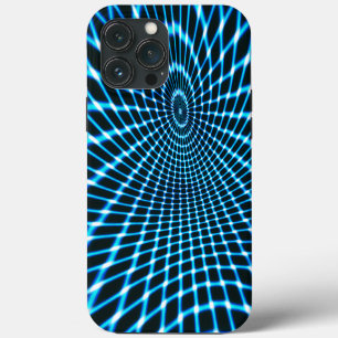 Etui iPhone 13 Pro Max Lignes croisées courbes formant un cercle profond