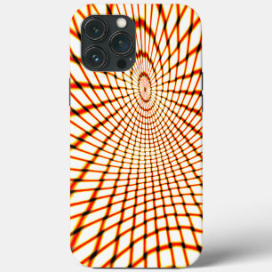 Etui iPhone 13 Pro Max Lignes orange croisées torsadées formant cercle pe